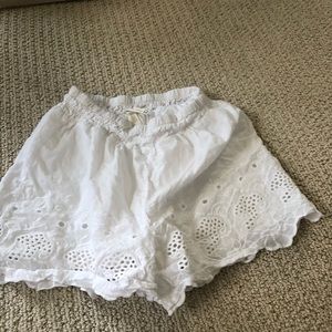 White crochet cotton shorts